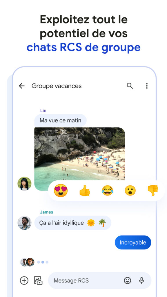 Capture d'écran d'un téléphone sur une conversation par message.